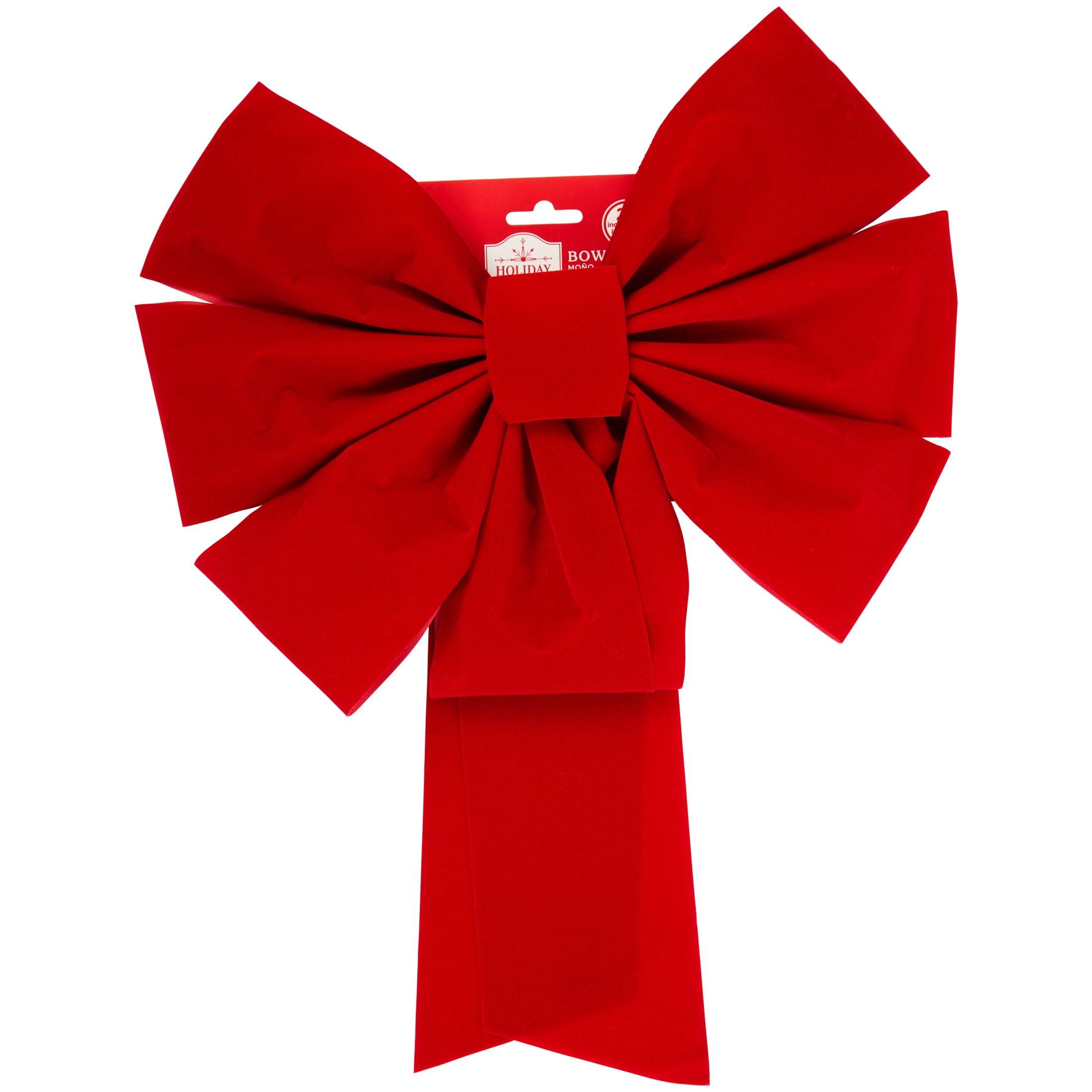 Solid Red Velvet Bows, 23 in, by Holiday Time