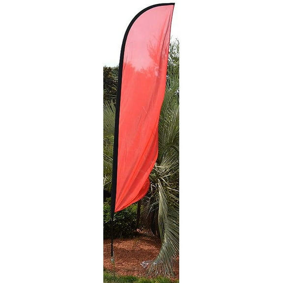 Solid Red Windless Feather Business Flag 10 x 2.5 Foot Advertising Flutter Flag