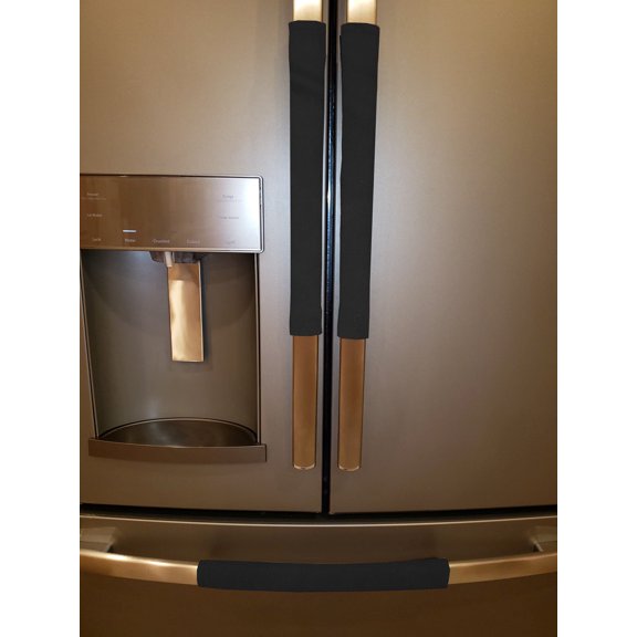 Solid Refrigerator Oven Dishwasher Handle Covers by Penny's Needful Things (15 Inch) (Set of 6) (Black)