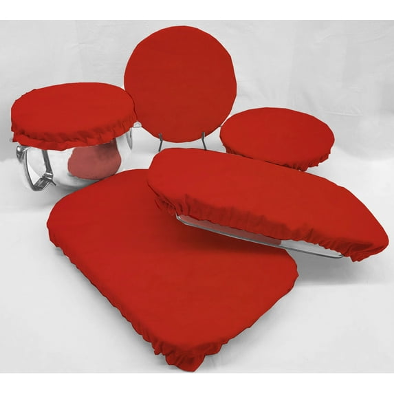 Solid Reusable Fabric Bowl and Casserole Pan Covers by Penny's Needful Things (2 Casserole Pan Covers) (Red)