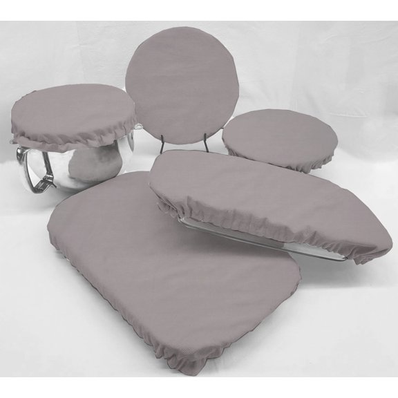 Solid Reusable Fabric Bowl and Casserole Pan Covers by Penny's Needful Things (5 Cover Set) (Gray)