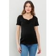 thumbnail image 1 of Solid Rib Knit Sweetheart Neckline Maternity Basic Top, 1 of 4