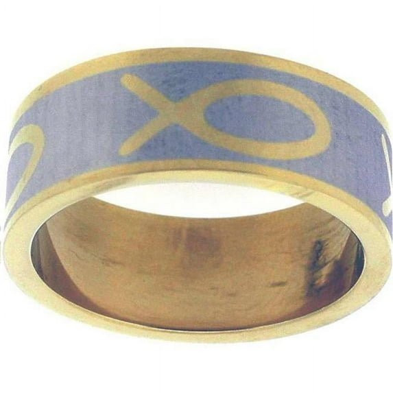 Solid Rock Jewelry 762706 Style 327 Ichthus Fish Stainless Ring - Size 6