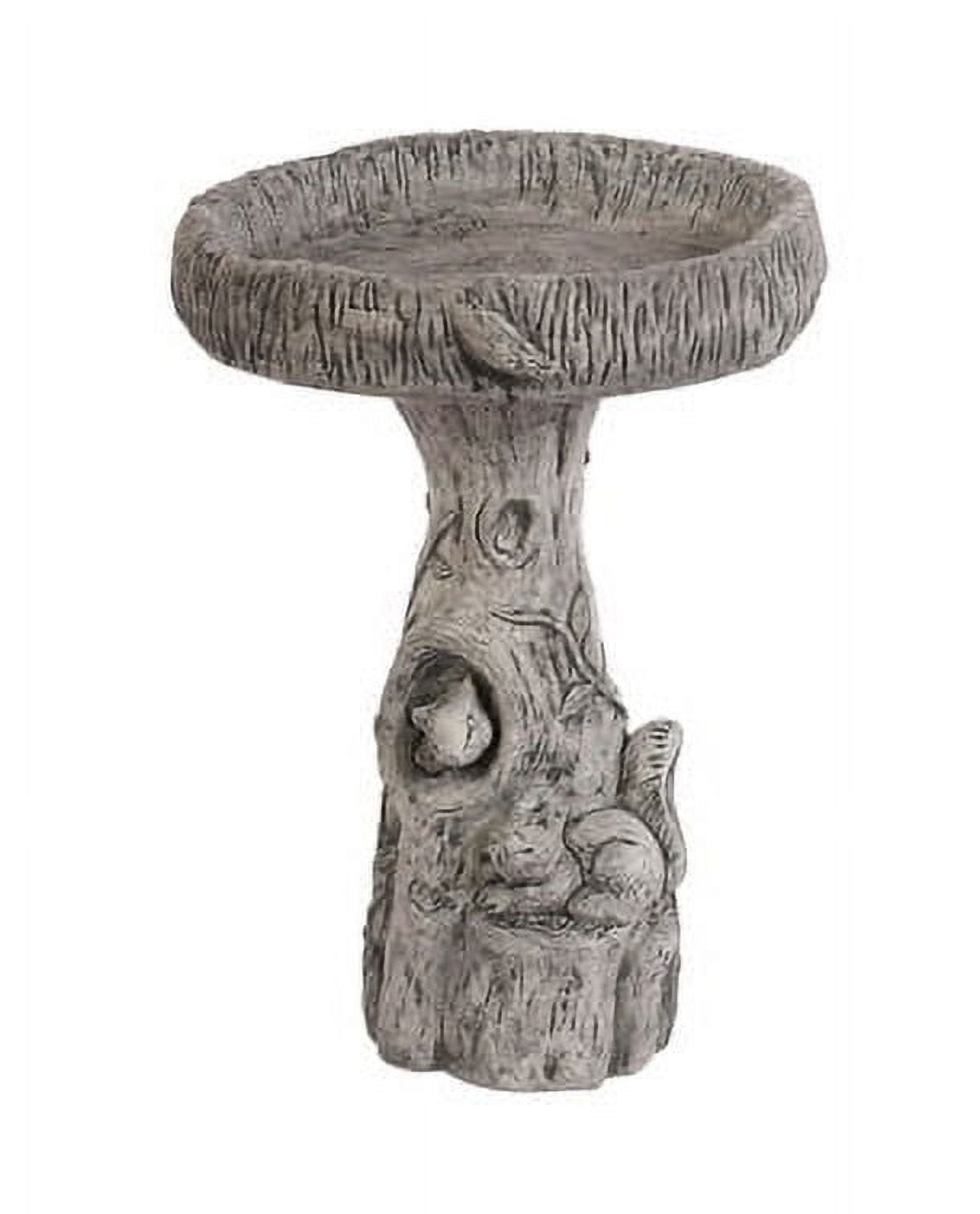 Solid Rock Stone Works Freestanding Wood Squirrel Birdbath ( 2 Pack)