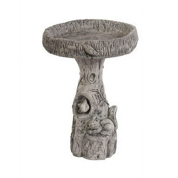 Solid Rock Stone Works Freestanding Wood Squirrel Birdbath ( 2 Pack)