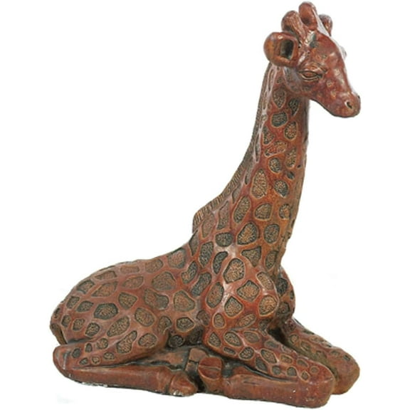 Solid Rock Stoneworks 17" Walnut Color Concrete Giraffe Statue