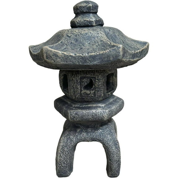 Solid Rock Stoneworks 2 Piece Japenese Lantern - Autumn Brown - 17" tall x 12" d x 12" w