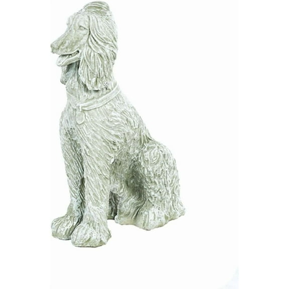 Solid Rock Stoneworks 26" Tall Afghan Hound Concrete Statue, Marble Tone