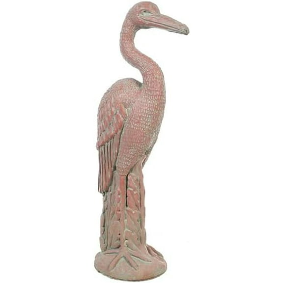Solid Rock Stoneworks 30" Tall Egret Concrete Statue - Brick Color