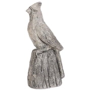 Solid Rock Stoneworks Cardinal Statue on a Stump, 13 Inches Tall, Pre Aged Color