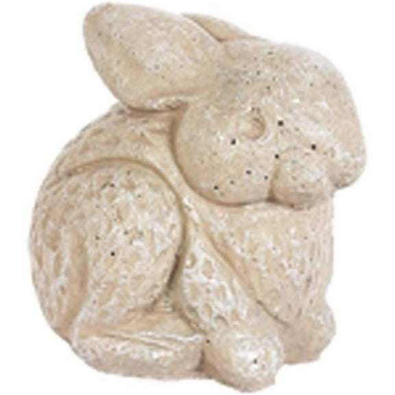 Solid Rock Stoneworks Chubby Face Bunny Concrete Statue, 5" Tall, Desert Sand Color