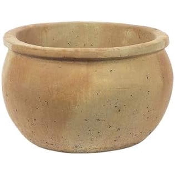 Solid Rock Stoneworks Concrete Fishbowl Planter - 9" Tall x 16" diameter - Sunset Stain