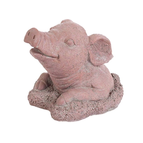Solid Rock Stoneworks Concrete Hog Heaven Pig- 8" Tall- Brick