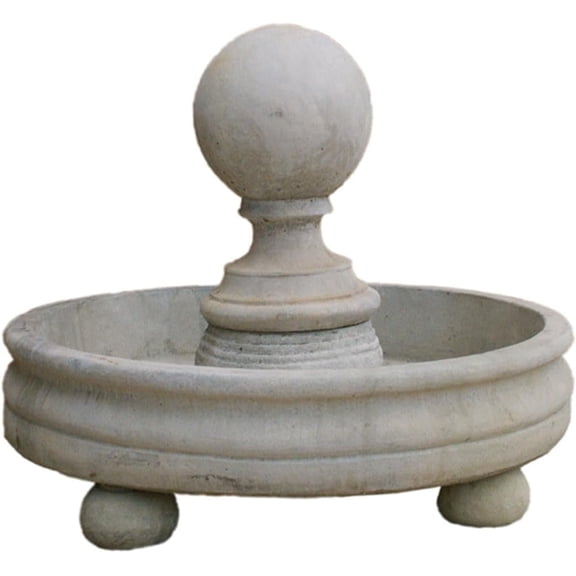 Solid Rock Stoneworks Concrete Large Round Finial Fountain - 33" Tall - Unfinished