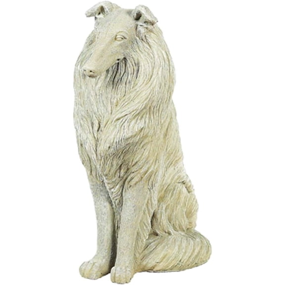 Solid Rock Stoneworks Concrete Lassie Dog Statue, 31" Tall, Desert Sand