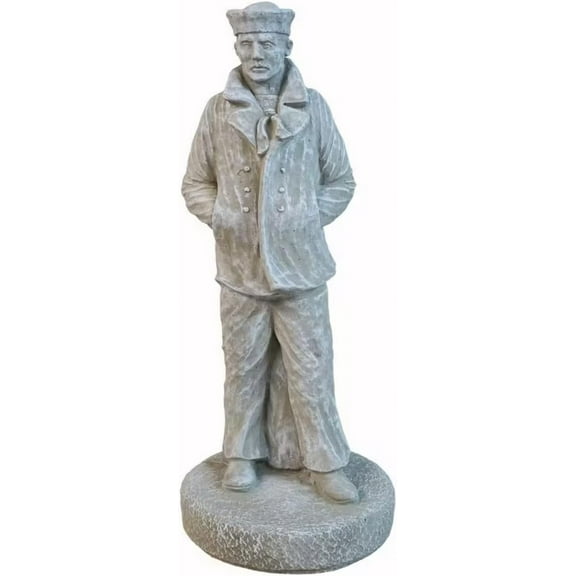 Solid Rock Stoneworks Concrete Sailor Statue - 24" Tall (Marble Tone)