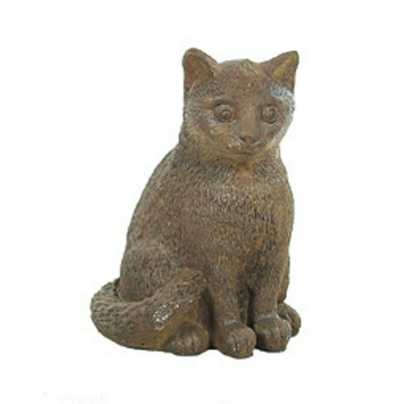 Solid Rock Stoneworks Concrete Sitting Kitten - 9" Tall x 7" w x 8" d - Java