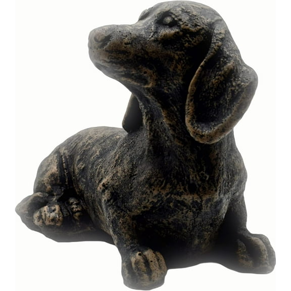 Solid Rock Stoneworks Concrete Small Sausage Dog-Autumn Brown - 7" Tall x 10" w x 5" d