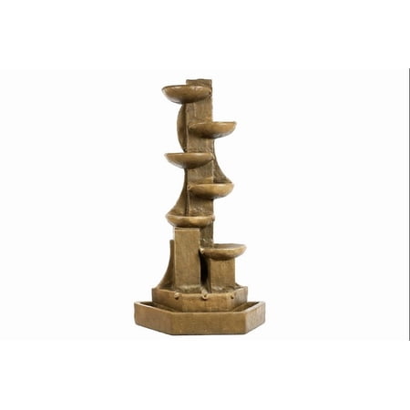 Solid Rock Stoneworks Concrete Tower Spill Fountain - 54" Tall - Aged Pine
