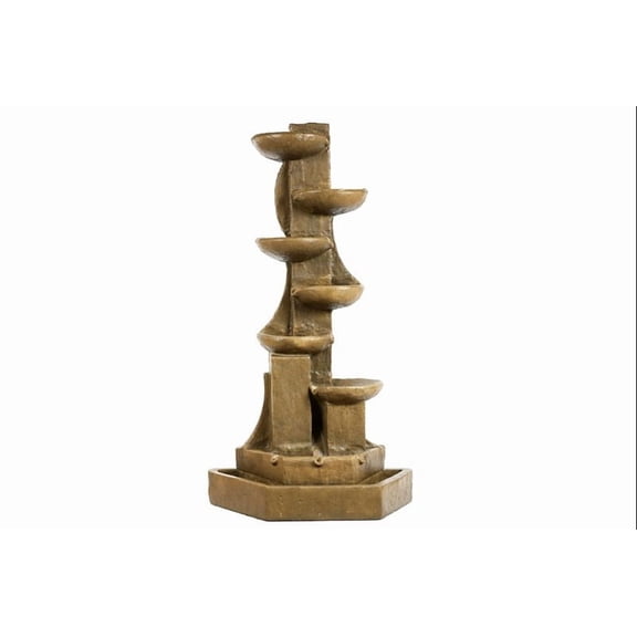 Solid Rock Stoneworks Concrete Tower Spill Fountain - 54" Tall - Aged Pine
