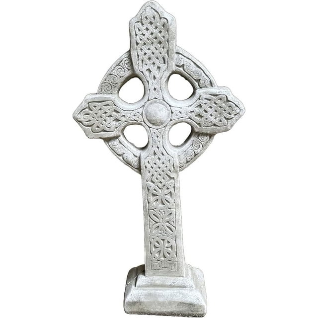 Solid Rock Stoneworks Cross on Base for Garden, Concrete, 16 Inches ...