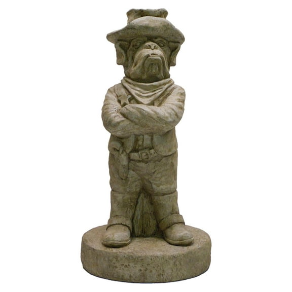 Solid Rock Stoneworks Deputy Dawg Arms Crossed Stone Statue 18" Tall Buff Color