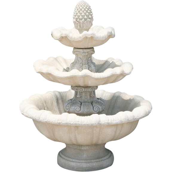 Solid Rock Stoneworks Extra Large 3 Tier Concrete Fountain- 64" Tall- Desert Sand