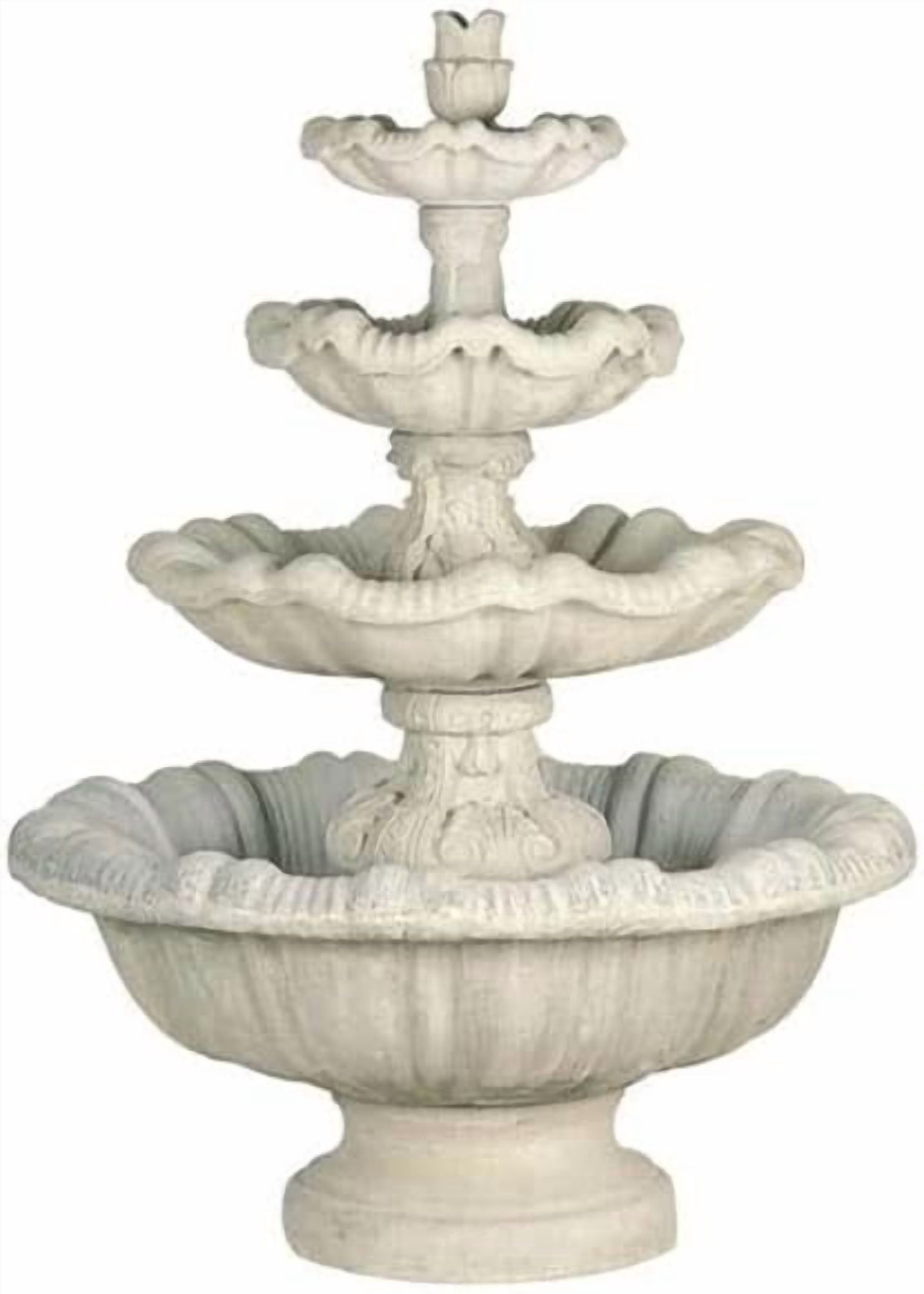 Solid Rock Stoneworks Extra Large 4 Tier Outdoor Garden Fountain - 70" Tall
