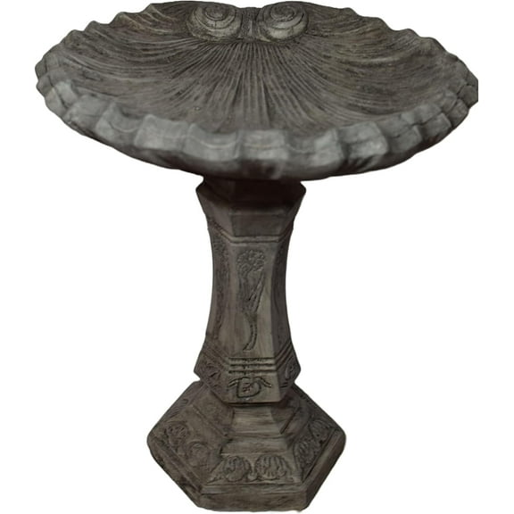 Solid Rock Stoneworks Fanciful Birdbath - 26" h x 22" w x 20" d - Pre-Aged