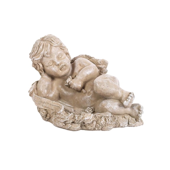 Solid Rock Stoneworks Flowerbed Angel Stone Statue 8" Tall Desert Sand Color