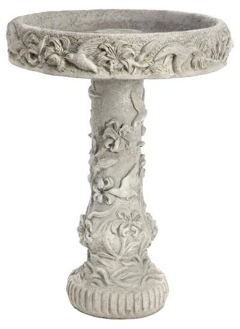 Solid Rock Stoneworks Hummingbird Birdbath- 27" Tall- PreAged
