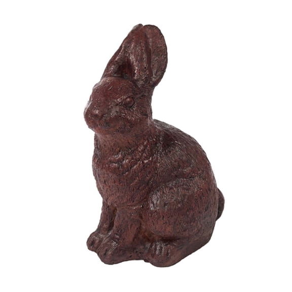 Solid Rock Stoneworks Jack Rabbit Bunny Stone Statue 10in Tall Decorative Sculpture Walnut Color
