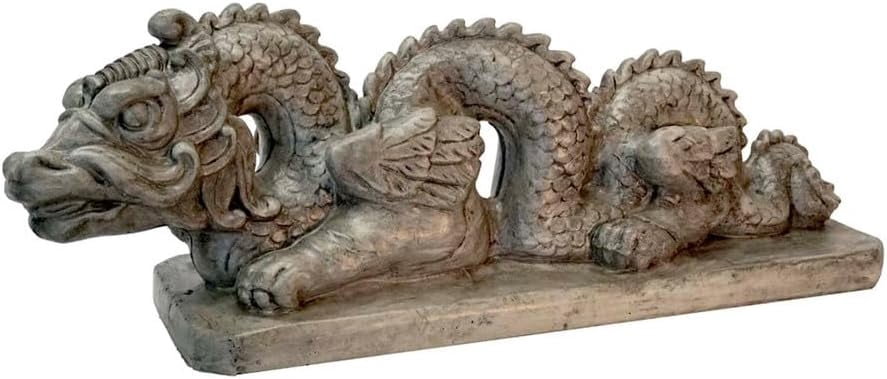 Solid Rock Stoneworks Large Dragon on Base Concrete Statue, 19" Tall ...