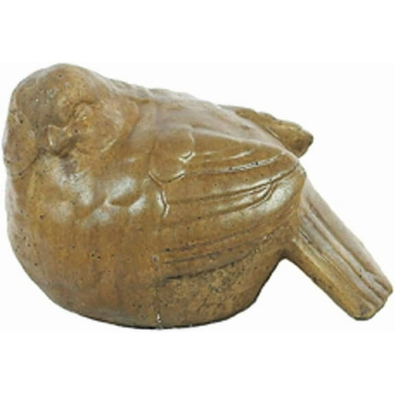 Solid Rock Stoneworks Large Fat Bird Tail Down Concrete Statue, 6" Tall, Espresso Color