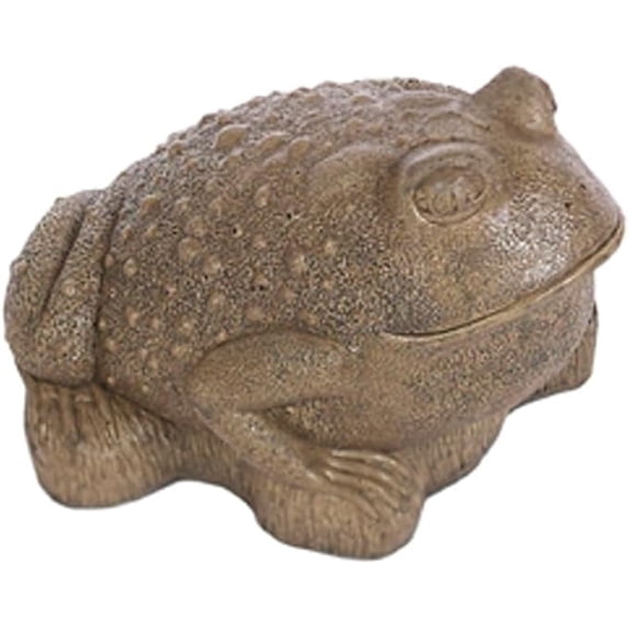 Solid Rock Stoneworks Large Frog Fountain Animal, 6" Tall, Aged Pine Color