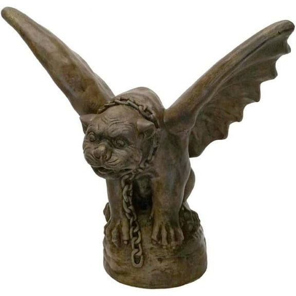 Solid Rock Stoneworks Large Gargoyle Concrete Statue, 19" Tall, Espresso Color