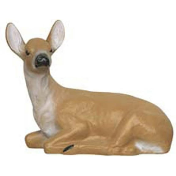 Solid Rock Stoneworks Large Laying Doe Concrete Statue, 21" Tall, Lifelike Color