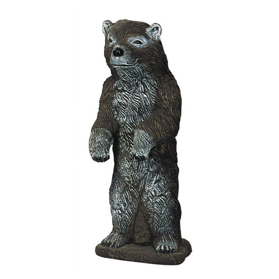 Solid Rock Stoneworks Large Standing Bear Concrete Statue, 28" Tall, Life Like Color