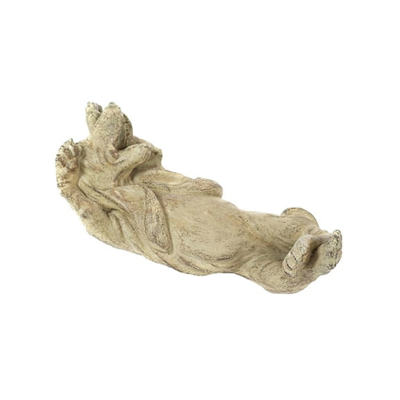 Solid Rock Stoneworks Laughing Hound Concrete Statue, 6" Tall, Desert Sand Brown Color