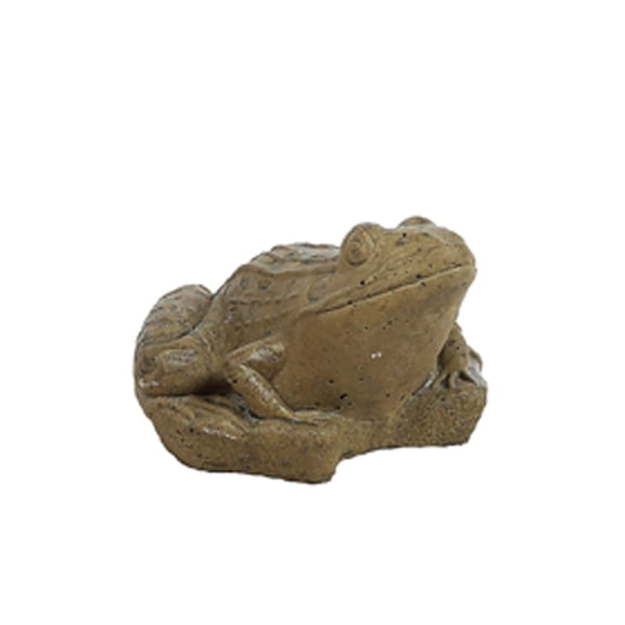 Solid Rock Stoneworks Leopard Frog Concrete Statue, 5" Tall, Aged Pine Color