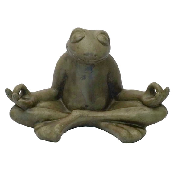 Solid Rock Stoneworks Meditating Frog- 9in Tall- Aged Pine