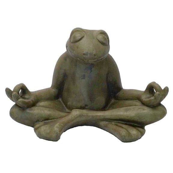 Solid Rock Stoneworks Meditating Frog- 9in Tall- Aged Pine