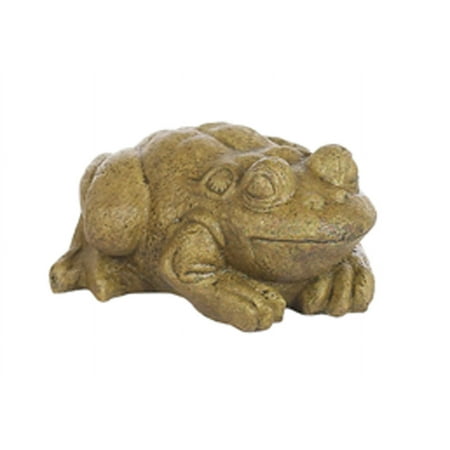 Solid Rock Stoneworks Medium Bullfrog Concrete Statue, 4" Tall, Moss Green Color