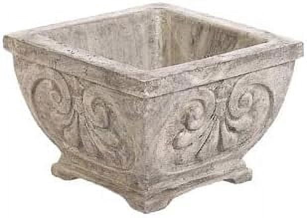 Solid Rock Stoneworks Normandy Jr Planter - 10" h x 13" Square - Pre-Aged