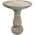 thumbnail image 1 of Solid Rock Stoneworks Oval 2 Piece Birdbath - 24" Tall - Pre-Aged, 1 of 4