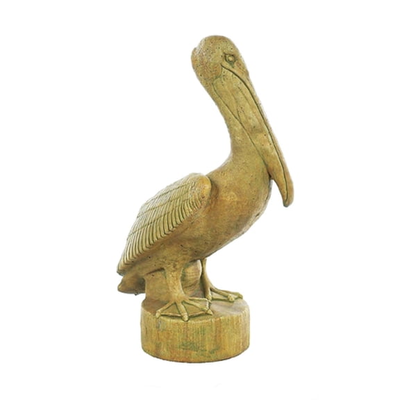 Solid Rock Stoneworks Pelican on Post Concrete Statue, 26" Tall, Brushed Moss Color