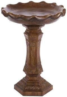 Solid Rock Stoneworks Quiet Interlude Birdbath - Tobacco Road - 26" Tall x 20" Diameter