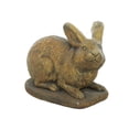 thumbnail image 1 of Solid Rock Stoneworks Rabbit Looking Right Concrete Statue, 10" Tall, Espresso Color, 1 of 1