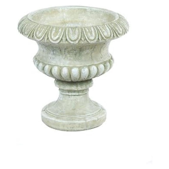 Solid Rock Stoneworks Round Classic Stone Garden Planter 14in Tall Desert Sand Color