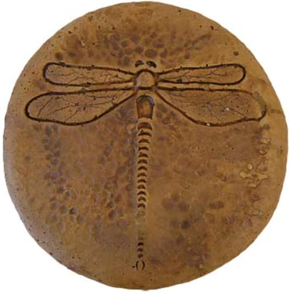 Solid Rock Stoneworks Round Dragonfly Stepping Stone- Autumn Wheat